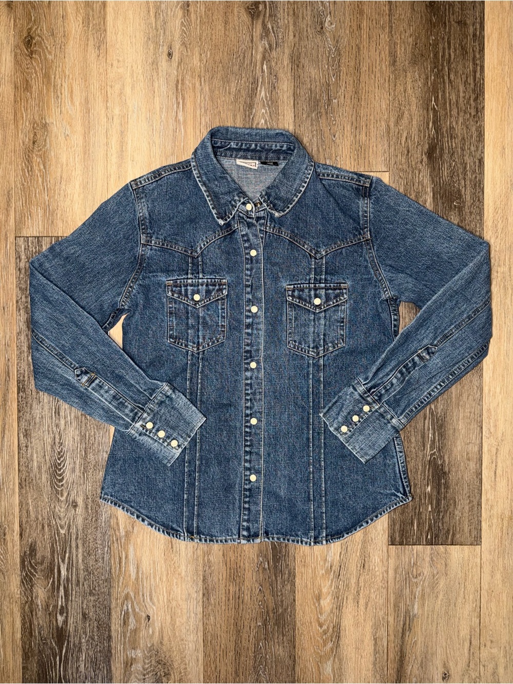 Vintage Arizona Jean Co. Women’s Denim Pearl Snap Western Shirt